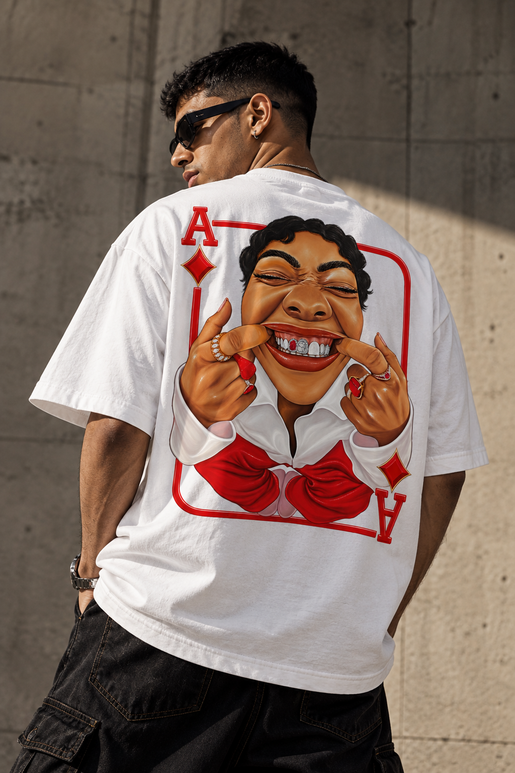 ACE OF DIAMONDS Backprint oversized Tee