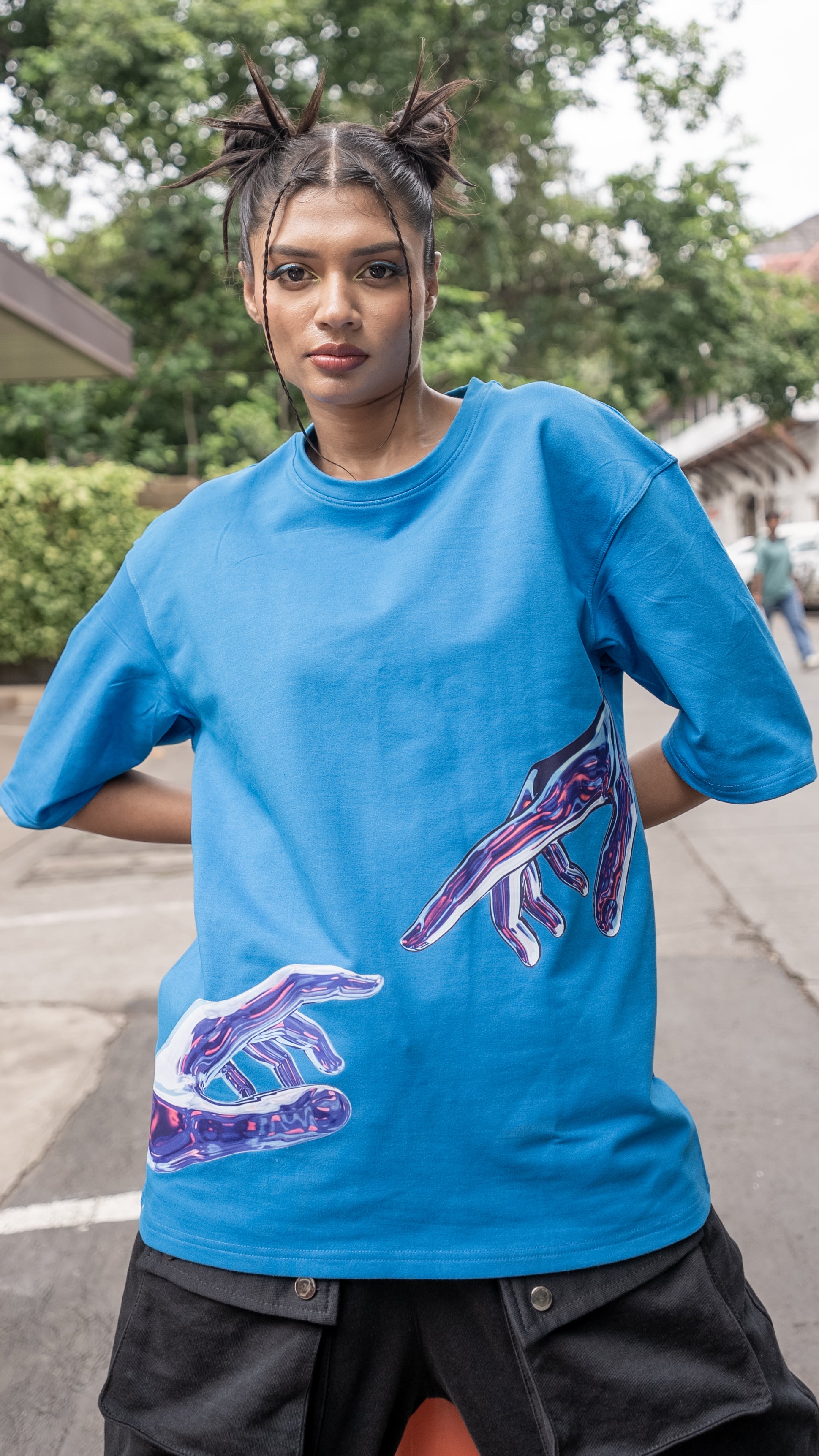Glitch Contact Tee in Cobalt Blue