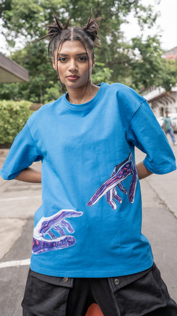 Glitch Contact Tee in Cobalt Blue