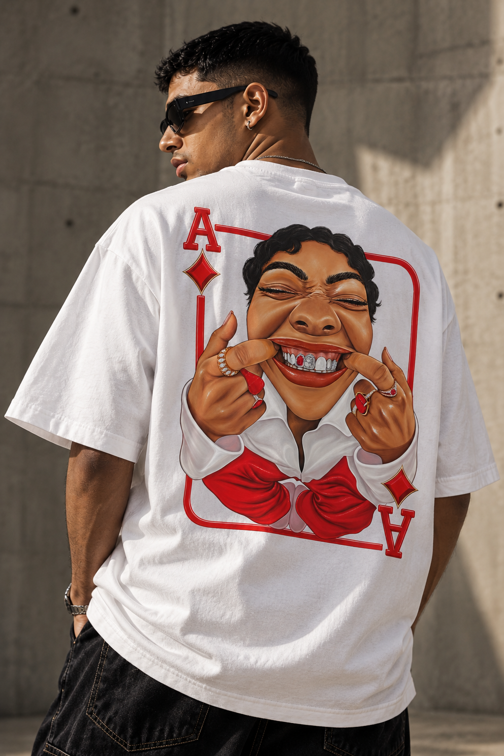 ACE OF DIAMONDS Backprint oversized Tee