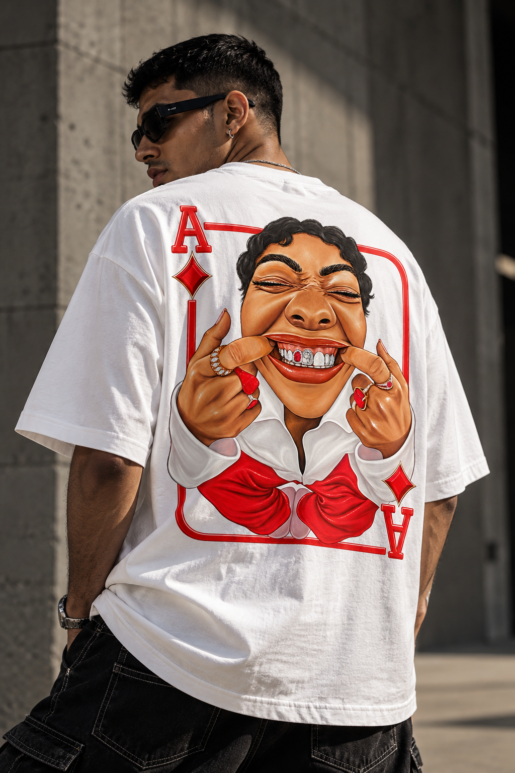 ACE OF DIAMONDS Backprint oversized Tee