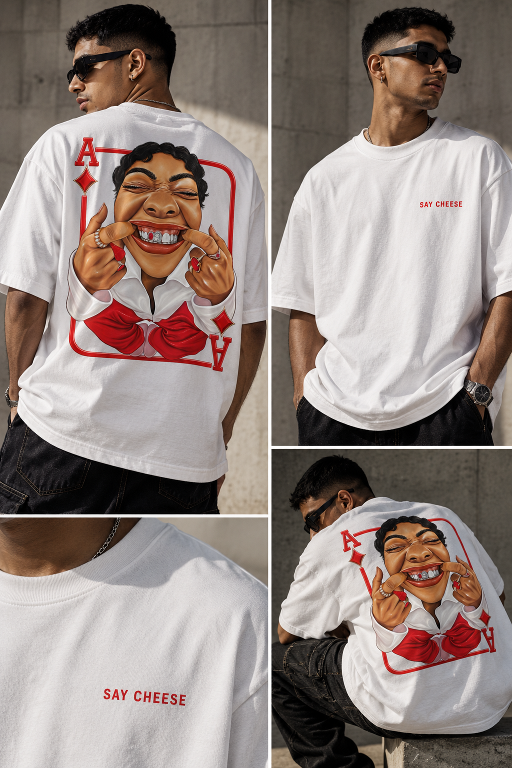 ACE OF DIAMONDS Backprint oversized Tee