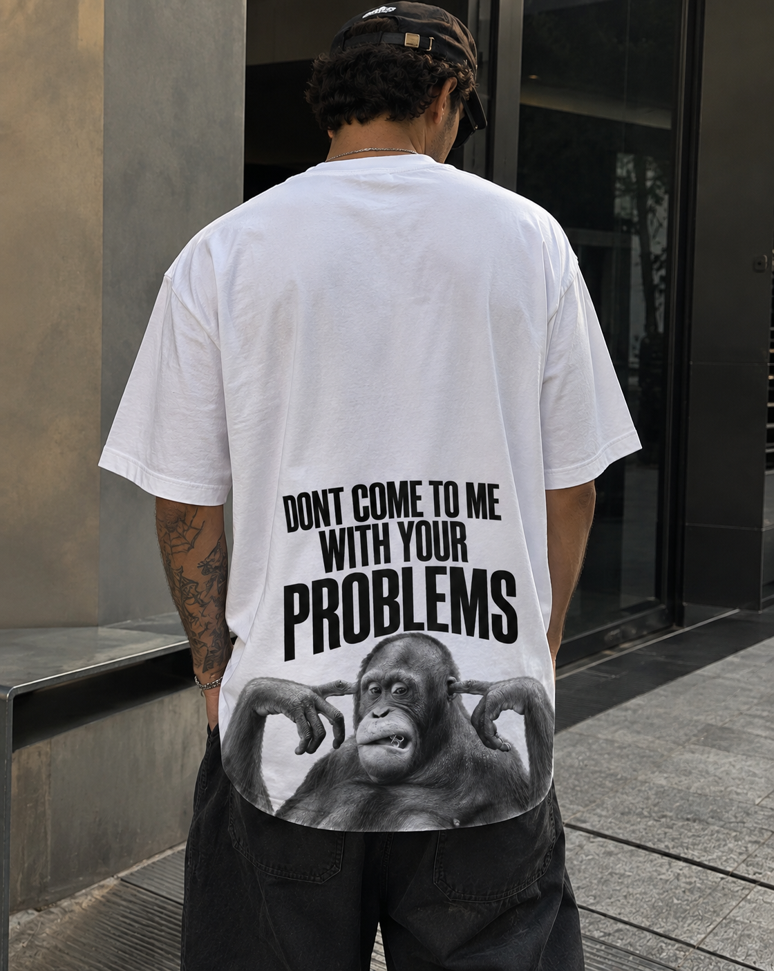 Don't Come To Me With Your Problems Oversized Tee in White