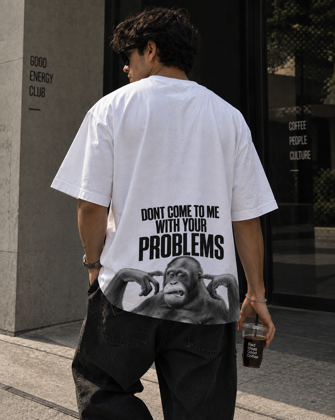 Don't Come To Me With Your Problems Oversized Tee in White