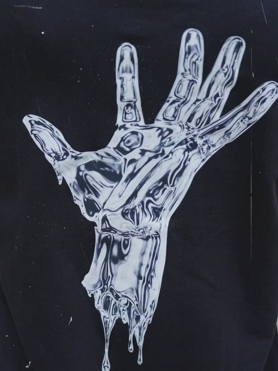 Liquid Grip Oversized Tee  in Black