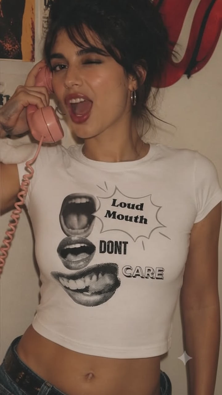 Loud Mouth Dont Care Baby Tee