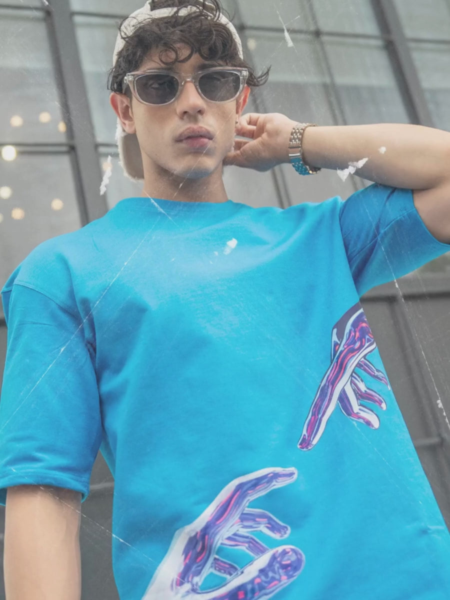 Glitch Contact Tee in Cobalt Blue